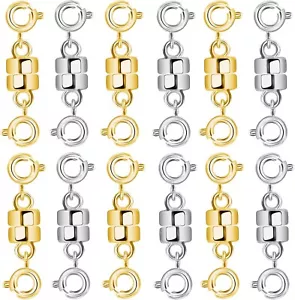 Doppia Chiusura Magnetica per Collana, 12PCS Forti Chiusure Magnetiche per Collane, Oro - Foto 1 di 7