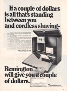Vintage advertising print ad Remington electric shaver Selectronic Cordless 1968 - Imagen 1 de 1