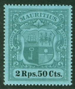 SG 154 Mauritius 1900-05. 2r.50 green & black. Very lightly mounted mint CAT £50 - Picture 1 of 1