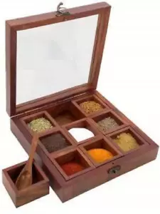 Wood Spice Box Container | free shipping - Picture 1 of 4