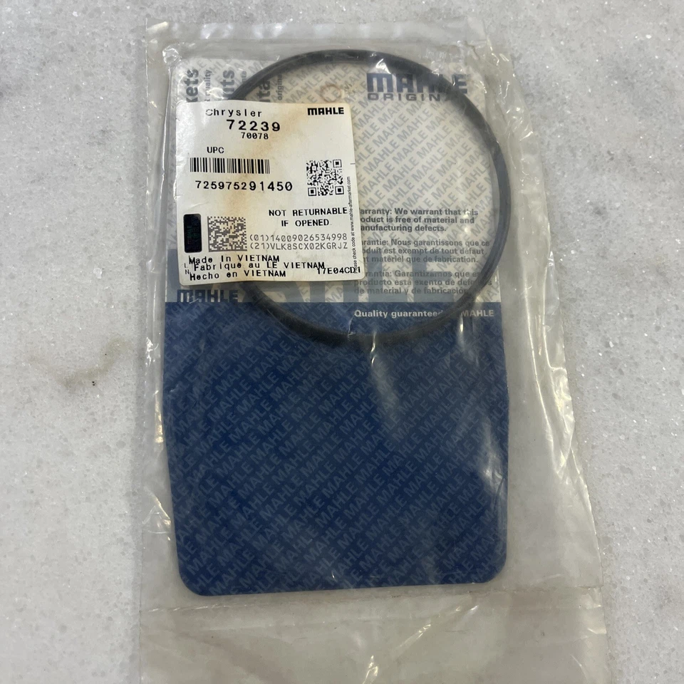 Junta de filtro de aceite de motor Mahle 72239 para Chrysler Cordoba 1975-76 y 1980-83 Foto 1 de 1
