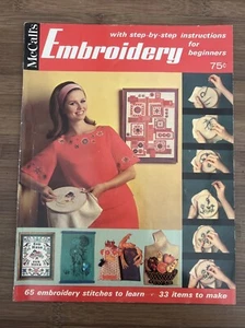 Vintage 1965 McCalls Embroidery For Beginners Cross Stitch Crewel Needlepoint - Picture 1 of 20