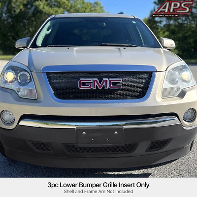 Parachoques inferior de acero inoxidable para GMC Acadia 2007-2012 inserción de rejilla de malla negra Foto 1 de 4