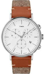 Reloj para hombre Timex Fairfield cronógrafo correa de cuero marrón TW2R62000 - Imagen 1 de 2