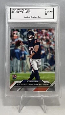 Caleb Williams Rookie Graded 10 Gem Mint 2024 Topps Now RC #2 NFL Debut - Image 1 of 3