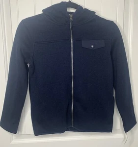 OshKosh B'gosh 12 Casual Boy’s Sweatshirt Hoodie Navy Blue Full Zip W/3 Pocket - Picture 1 of 6