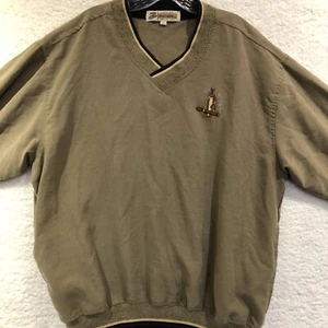 Akwa Mens Pullover  Brown V Neck Embroidered Logo USA Men Size Large - Picture 1 of 13