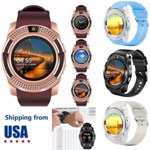 Men Smart Watch Phone Mate Round Touch Screen GSM Watch for Android Cell Phones - Picture 1 of 16