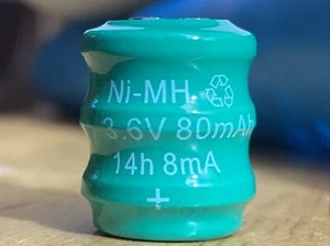 1Pz Varta 55608303012 Batteria di Ricambio Ni-MH 80mAh 3.6V Ricaricabile 2 Pin - Foto 1 di 6