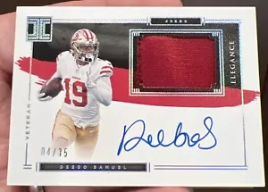 2021 IMPECCABLE DEEBO SAMUEL AUTO /35 Player Worn Patch San Francisco 49ers ๐ฅ - Picture 1 of 17