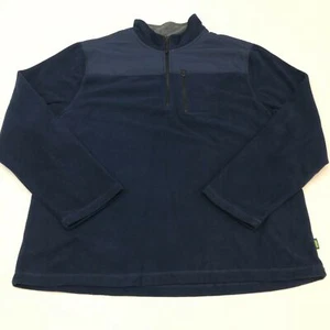 Bass Quarter Zip Sweater Men's 2XL XXL Long Sleeve Navy Fleece 100% Polyester - Picture 1 of 6