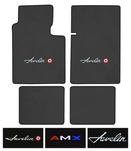 1968-1969 American Motors Javelin Loop Carpet Logo Floor Mat 4pc - Picture 1 of 5