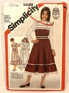 1982 Simplicity 5633 Sewing Pattern Gunne Sax Jessica Ruffled Dress SIZE 9/10 - Picture 1 of 5