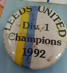 LUFC Pin Badge -Div 1 Champions 1992 metal badge - not enamel (Large) - Picture 1 of 2