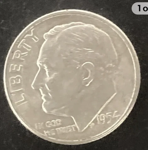 1954-S 10C Roosevelt Dime BU Cover