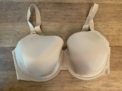 SOMA Warm Amber Lace 36D Vanishing 360 Perfect Coverage Lace Trim Bra Underwire - Image 1 of 2