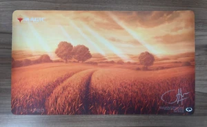 Magic the Gathering Unstable Plains Playmat John Avon Signed - Picture 1 of 3