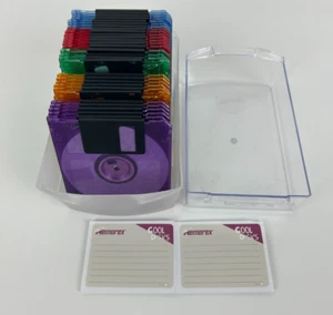 Memorex IBM formatierte Disc Posten Aufbewahrungskoffer Etiketten 1,44 MB Vintage Computer NEU - Bild 1 von 4