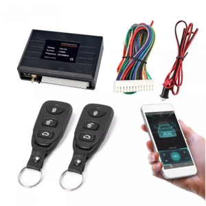 Car Alarm Systems Remote Central Kit Door Lock Keyless APP With Remote ContrMF4J - Picture 1 of 9