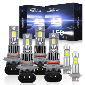 For GMC K3500 1990 1991-1998 1999 2000 LED Headlight High Low Fog Light 6Bulbs - Picture 1 of 15