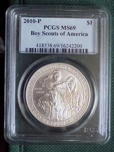2010-P PCGS MS69 Boy Scouts Of America Silver Modern Commemorative Dollar - Picture 1 of 2