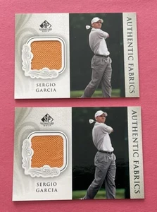 Sergio Garcia ~ 2 Karten Lot ~ 2004 Authentic Fabrics SP Signature Golf #AF-SG - Bild 1 von 10