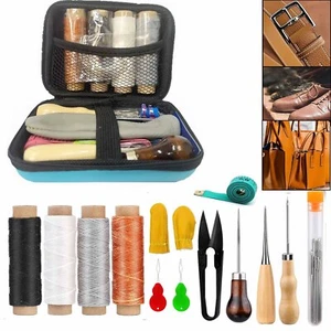 Sewing Kit Leather Upholstery Repair Curved Hand Sewing Needles Awl With Bag - Picture 1 of 7