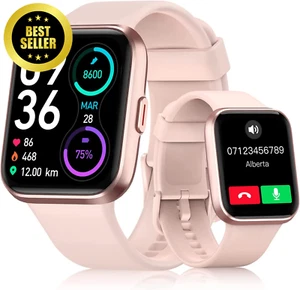 Fitness Watch with Heart Rate/Blood Oxygen/Sleep/Stress Monitor, IP68 Waterproof - Picture 1 of 12