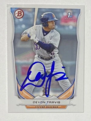Devon Travis Signed Bowman #BP33 2014 Card Detroit Tigers Auto MLB RAD - Image 1 of 4