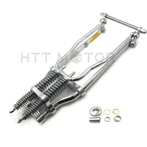 Stock Chrome Wishbone Vintage Springer Front End w/ Axle Kit For Harley Chopper - Picture 1 of 10