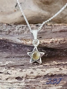 Citrine star pendant sterling silver with a sterling silver chain - Picture 1 of 15