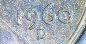Beautiful Toned 1960-D/D Lincoln cent D over D RPM - Picture 1 of 11