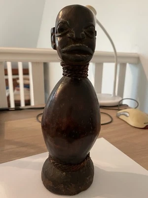 Statue Ancienne Africaine Bois - Photo 1/4