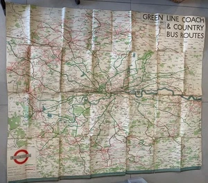 1934 Green Line Coach Routes Map Poster by W.R. Mansfield/Waterlow & Sons 118x98 - Picture 1 of 24