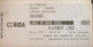 ZUCCHERO - French original concert ticket 2002 - Picture 1 of 2