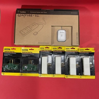 Belkin Conserve Surge Protector w/ Timer 8 Outlets & 6 STANLEY 3 Outlet Adapters - Image 1 of 4