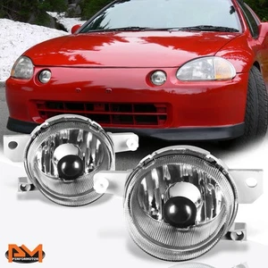 For 93-95 Honda Del Sol EG Clear Lens Front Bumper Driving Fog Light/Lamp Pair - Picture 1 of 5