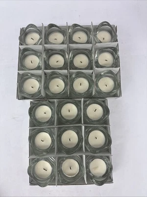 21 IKEA Vasnas Glass Stackable Wavy Tea Light Holders W/ Used Candles Wedding - Image 1 of 4