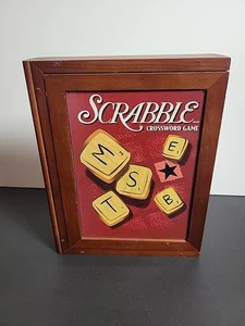 Scrabble Game Vintage Bookshelf Edition Wood Box Parker Brothers 100% Complete - Picture 1 of 7