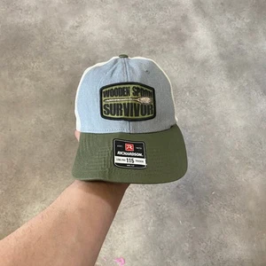 Richardson 115 Trucker Hat Mens Vintage Survivor Logo Snapback Cap Green - Picture 1 of 9
