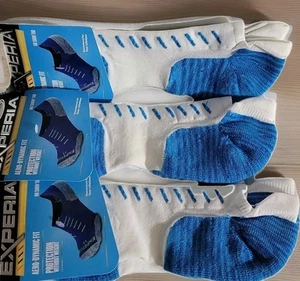 3 Pair Thorlos Experia XCTU Cushion Socks No Show Size X-Small, Blue/White NWT - Picture 1 of 3