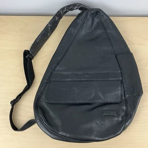 L.L. Bean Ameribag Healthy Back Sling Bag Rucksack Schwarz Leder Crossbody - Bild 1 von 21