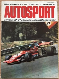 AUTOSPORT Magazine 3 AUG 1972  Alfa Romeo 2000 GTV Tested  GERMAN GP - Picture 1 of 4