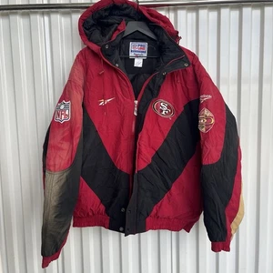 Vintage 1990s 90s NFL San Francisco 49ers Forty Niners Proline Puffer Jacket XL - Picture 1 of 14