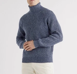 Suéter BRUNELLO CUCINELLI Acanalado Lana-Cachemira-Seda Cuello Alto 58 IT $2650+ - Imagen 1 de 22