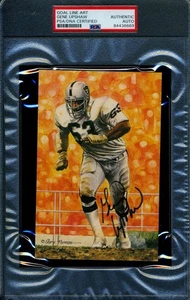 Gene Upshaw PSA DNA Slabbed Signed Goal Line Art Card Autograph - Picture 1 of 1