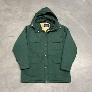 Vintage Woolrich Herren Large Lined Hooded Coat Parka Green Barn Chore Fishing - Bild 1 von 10