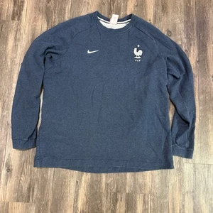 Nike Football France National Team Sweatshirt Men’s XL 2018-2019 Blue Pullover - Picture 1 of 10