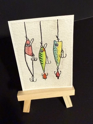 ACEO / Tarjeta de arte / Pintura en miniatura / Original - Acuarela, pintura a tinta 2,5 x 3,5 Foto 1 de 2