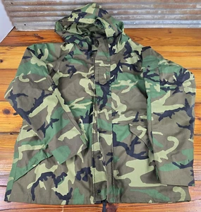 Military BDU Goretex Parka Jacket Cold Wet Weather Camo Men Large Regular MINT!! - Picture 1 of 12